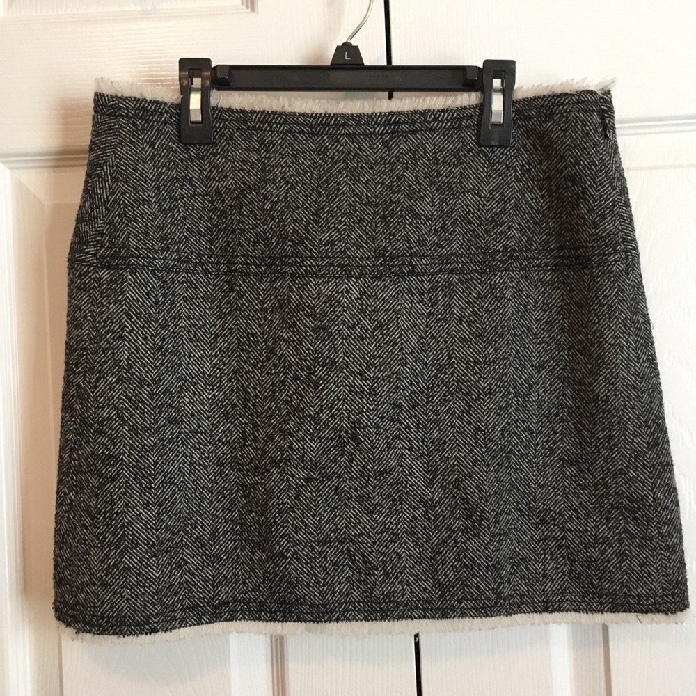 J. Crew Herringbone Tweed Miniskirt, Size 6